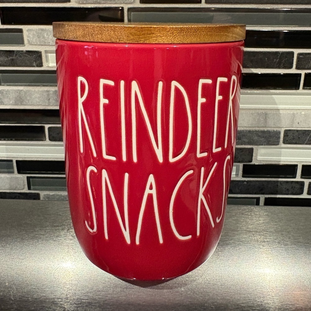 Rae Dunn Red Reindeer Snacks Cellar